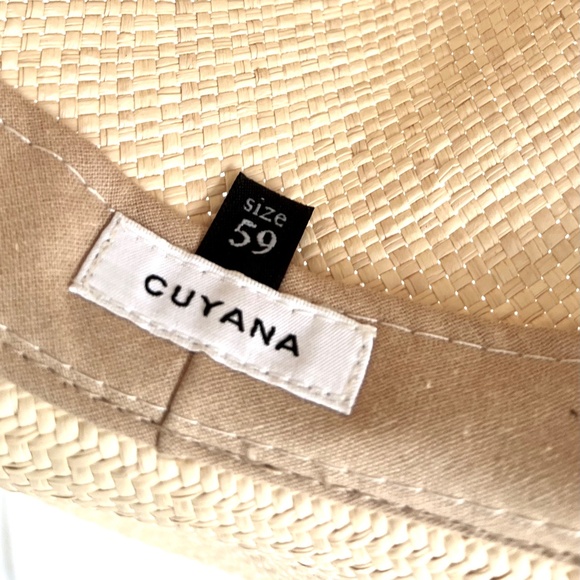 CUYANA Oversized Wide Brimmed Straw Hat in Natural with Black Band - 59 main image 11